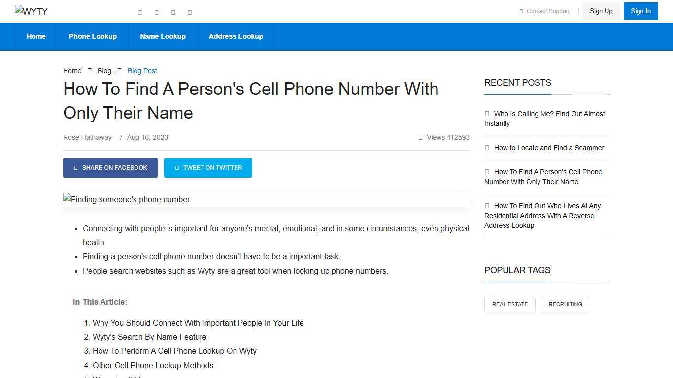 How To Find A Person's Cell Phone Number With Only Their Name | Wyty